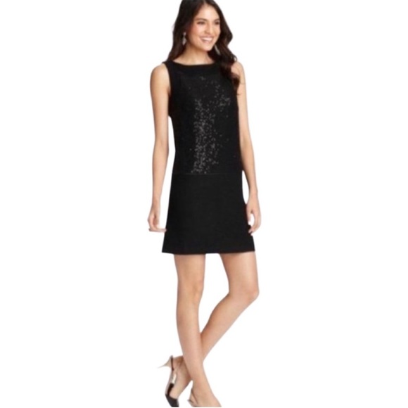 EUC Loft Wool Blend Sequin Shift Dress - Picture 2 of 9